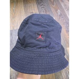 Jordan Brand Mens Black Jumpman Logo Bucket Hat L/XL Cotton Nylon Blend